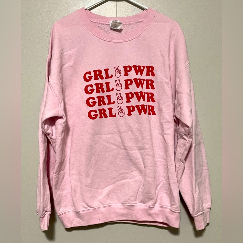 Pink crewneck sweatshirt